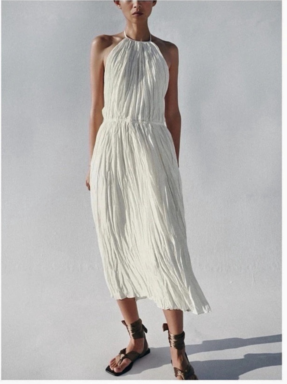 New with tags! Zara Pleated Halter Dress Dress